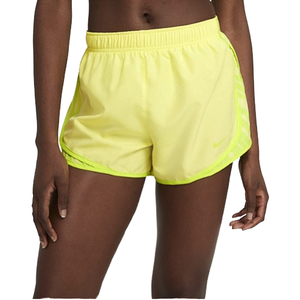 Shorts de course pour femmes à taille mi-haute avec broderie en dentelle, séchage rapide, respirant, taille élastique, en tissu polyester/nylon, style sportif - Product Image 1