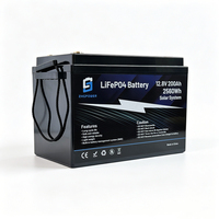 بطارية ليثيوم فوسفات الحديد (LiFePO4) ذكية بنظام إدارة البطارية (BMS) 12 فولت 200 أمبير ساعة 12.8 فولت، 6000 دورة، بديل لبطاريات الرصاص الحمضية، لتخزين الطاقة الشمسية للمركبات الترفيهية واليخوت البحرية