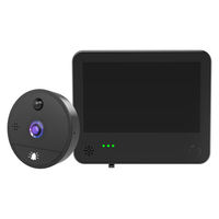 Sonnette vidéo Wi-Fi Tuya 1080p avec vision nocturne, détection de mouvement PIR, grand angle 4,3 pouces, alimentée par batterie, caméra espion