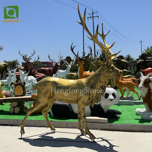 مصنع أحجام مختلفة النحاس اللون الراتنج الألياف الزجاجية في الهواء الطلق حديقة الحيوان الديكور الغزلان تمثال الحيوان - Product Image 6