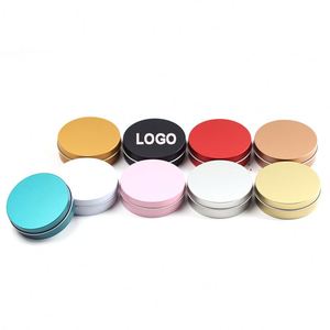 Boîtes en métal sans soudure avec couvercles, personnalisables avec logo imprimé, finition mate, pour la fabrication de bougies - Product Image 1