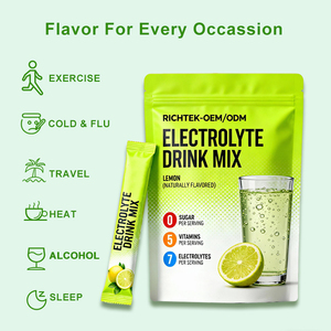 OEM điện bột hydrat hóa gói hương vị chanh thấp calo chất điện giải ngọt với Stevia chất điện giải năng lượng uống - Product Image 4