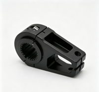 Support de fixation pour tube lumineux de moto en aluminium anodisé noir sur mesure, usinage CNC, service OEM pour la modification de l'éclairage de moto