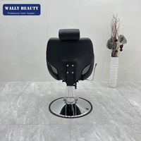 Chaise de salon de coiffure réglable noire équipement de salon de coiffure chaise de barbier hydraulique robuste