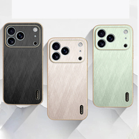 Étui de téléphone magnétique en cuir PU sophistiqué pour iPhone 12 13 14 15 16 17 Pro Max avec cadre plaqué anti-traces de doigts