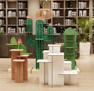 Étagère de présentation de livres en carton ondulé écologique pour espaces durables et artistiques, avec un montage facile et un design inspiré de <span class=keywords><strong>la</strong></span> nature - Product Image 2