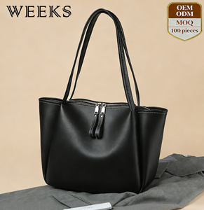 <span class=keywords><strong>Borsa</strong></span> Tote ZP8000 WEEKS Personalizzabile in <span class=keywords><strong>Morbida</strong></span> <span class=keywords><strong>Pelle</strong></span> <span class=keywords><strong>Nera</strong></span> - <span class=keywords><strong>Borsa</strong></span> a Spalla con Cerniera di Grande Capacità alla Moda per Donne (OEM/ODM Accettati) - Product Image 1