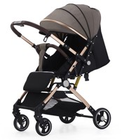 Baobaohao Poussettes 3 en 1, Walkers Porte-bébé de luxe/Pas cher Pliable Excellente Perméabilité Voir Poussette