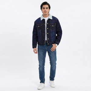 <b>Custom</b> Unique New Best Design Personalized Men's Vintage Style Windproof <b>Denim</b> <b>Jackets</b> with Stand Collar Front Logo 100% Cotton - Product Image 1