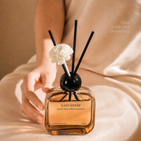 Diffuseur de parfum d'ambiance à bâtonnets en fibre florale, avec bouchon rond en verre carré coloré, longue durée, pour la décoration intérieure