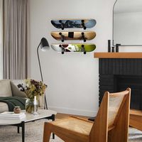 Présentoir de planche à roulettes en acrylique-Support de planche à roulettes horizontal mural avec cintres pour snowboard Longboard