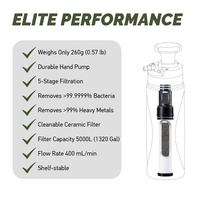 Bouteille filtrante à eau portable écologique en céramique et charbon actif, purificateur à ultrafiltration pour la survie en plein air, les voyages et le camping