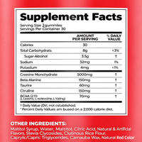 Créatine monohydrate en gommes OEM, formule premium 4-en-1, améliore l'endurance musculaire et la récupération, sans sucre ajouté, faible teneur en calories