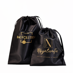 Tùy Chỉnh Satin Pouch Túi Cho Tóc Quần Áo Giày Đồ Trang Sức Mỹ Phẩm Quà Tặng Lụa Satin Dây Kéo Túi Bao Bì Tóc Giả Lưu Trữ Túi - Product Image 2