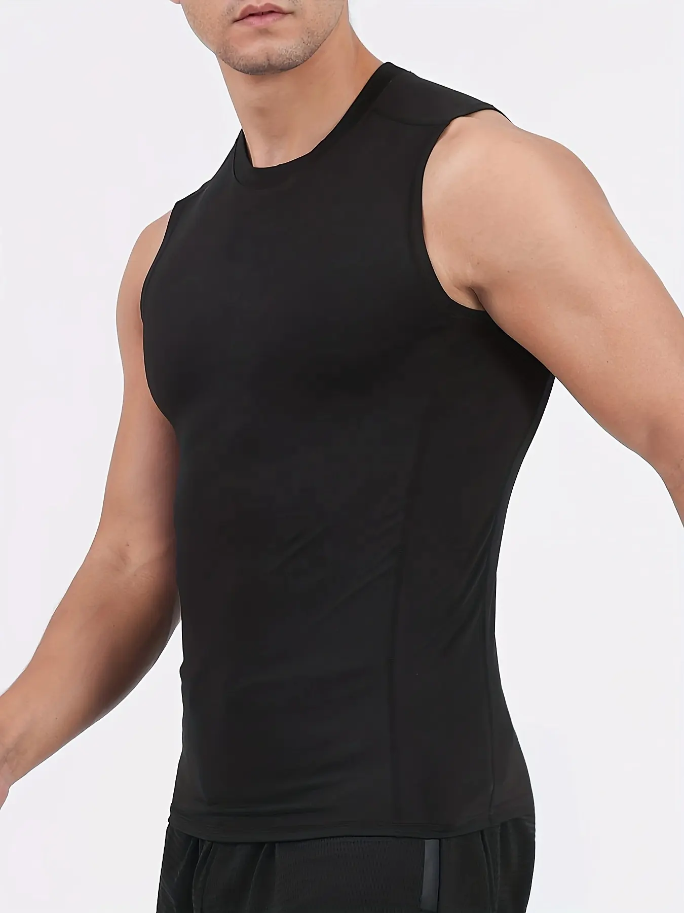 Venta al por mayor de compresión de nailon LICRA Camisa sin mangas transpirable entrenamiento deporte ropa de talla grande de los hombres Fitness gimnasio camisetas sin mangas