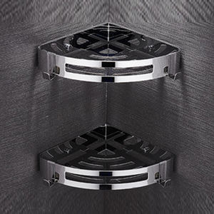 Estante de almacenamiento de esquina de <span class=keywords><strong>ducha</strong></span> montado en la pared de aluminio de <span class=keywords><strong>acero</strong></span> <span class=keywords><strong>inoxidable</strong></span> moderno No requiere perforación Champú Acondicionador Jabón Baño - Product Image 5