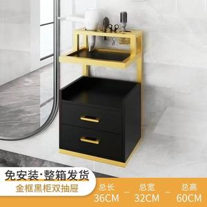 Modern Gold Wall Mounted Salon Furniture Hair Salon <b>Stations</b> Equipment With <b>Tool</b> Storage Cabinet for Barber Shop - Product Image 6