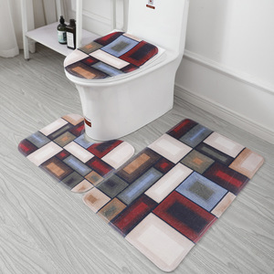 3pcs hấp thụ nước không trượt tắm Thảm hình chữ U nhà vệ sinh thảm Bộ nhớ bọt Thảm khu vực THẢM PHÒNG TẮM <span class=keywords><strong>Mat</strong></span> Bộ - Product Image 3