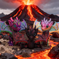 Figura de Acción de Dragón Sin Dientes Impresa en 3D, Simulación de Dinosaurio, Material Ecológico, Articulaciones Móviles, Animales de PLA