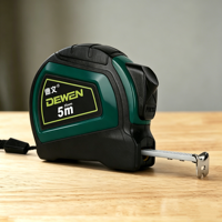 DEWEN Ruban à mesurer rétractable métrique/pouce en ABS et acier inoxydable 5M 25mm avec verrouillage automatique et clip ceinture multifonctionnel