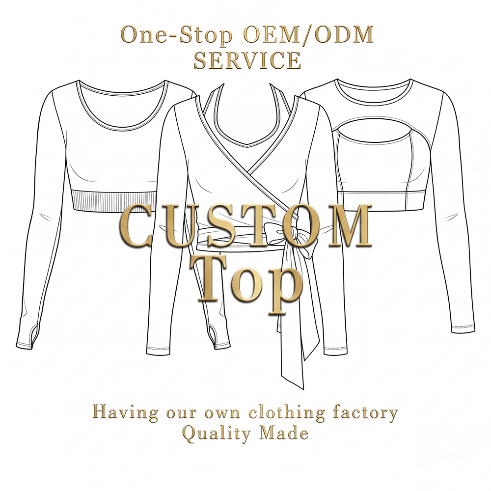 Custom Trendy Plus Size Breathable Seamless Recyclable Queen Womens Yoga Long Sleeve T Shirts Front Fall Fashion 2026 Crop Tops