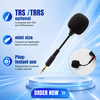 Microphone à condensateur filaire mini TS/TRS/TRRS Plug-and-Play pour le gaming, compatible avec téléphone portable, haut-parleur, tablette