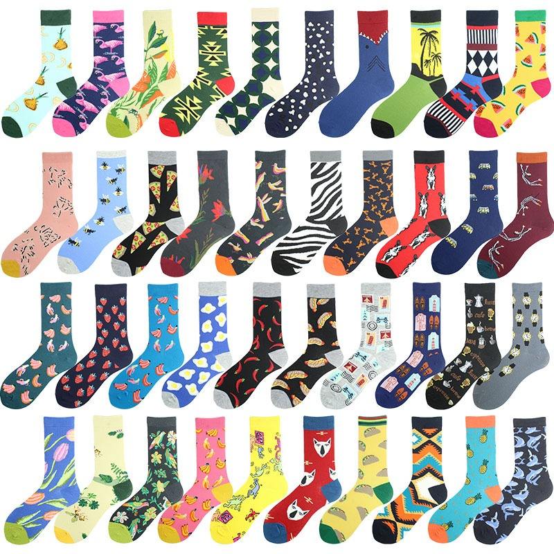 WUYANG FACTORY WY-042 Custom logo Socks for Man Wholesale Mens Fashion Socks Funny Happy Comfortable Sock