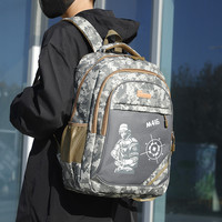 Sac à dos d'école durable pour ordinateur portable, motif camouflage, idéal pour les étudiants, vente en gros, prix abordable