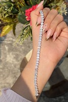 Bracelet tennis en diamant éternel de haute qualité, 14,06 carats, or blanc 14 carats, ovale, personnalisable, diamant cultivé en laboratoire, certifié CVD