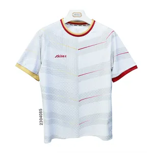 Akilex定制新设计高品质提花面料男士足球运动衫带回收面料