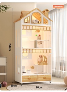 Casa de gato separada de madera Villa/Mansión Casa de gato de lujo exclusiva con nuevo espacio espacioso de diseño transpirable lujoso - Product Image 2