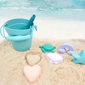 Brinquedos ecológicos de areia do bebê, verão, planos ao ar livre ecológico, inclui pá e balde, silicone, brinquedos de praia para crianças