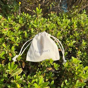 Personalized Raw Cotton <b>Drawstring</b> Dust Bag Customized Small Jewelry Packaging <b>Pouch</b> - Product Image 5