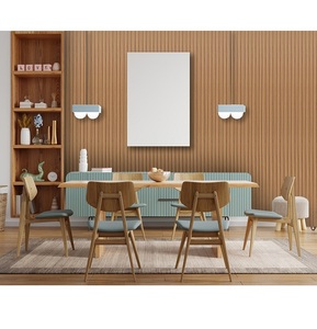 Panneau mural en MDF à lattes de 18 mm, panneau de décoration intérieure moderne à cannelures pour le salon, la chambre à coucher, le bureau, design mural - Product Image 5