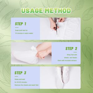 <span class=keywords><strong>Masque</strong></span> pour les pieds à l'aloe vera hydratant et réparateur de rugosité avec logo personnalisé, <span class=keywords><strong>masque</strong></span> exfoliant naturel en feuille pour les pieds, vente en gros à prix abordable - Product Image 5