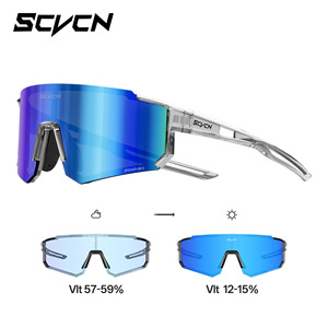 แว่นตาปั่นจักรยาน Scvcn แบบเปลี่ยนสีได้ ป้องกันลม ไร้กรอบ สำหรับกิจกรรมกลางแจ้ง - Product Image 3