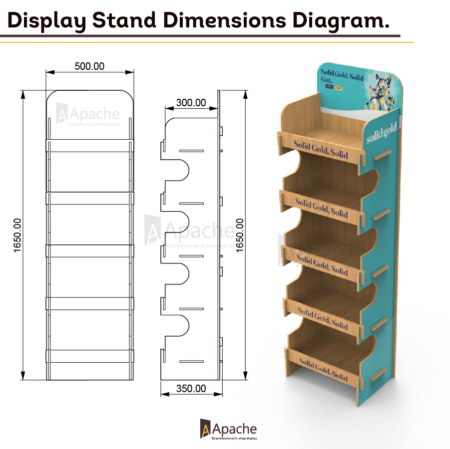 Customized Plywood Laminate Foldable Multi-Tier Modern Pet Food Display Stand for Supermarkets — view 2