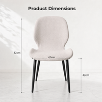Chaise de salle à manger en lin blanc ivoire, hauteur réglable, pieds en tube de fer épais, base croisée renforcée, mobilier moderne pour restaurant et maison