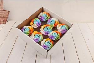 Fai da mano a cinque strati di rose colorate sapone <span class=keywords><strong>blu</strong></span> testa fiore artificiale composizione fiorista decorazione di san valentino - Product Image 5