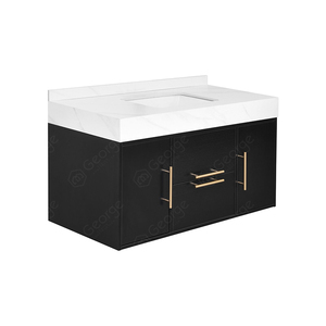 Foshan Nice Design Antique <strong>Black</strong> Color Washroom <strong>Cabinet</strong> Plywood Bathroom Vanity <strong>Cabinet</strong> with Sink <strong>Mirror</strong>