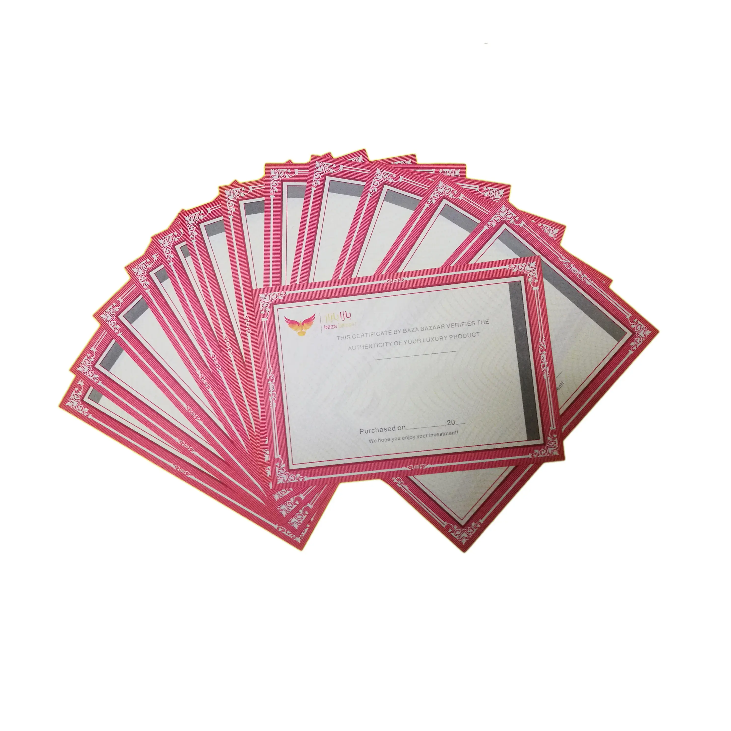 Custom guilloche pattern Optical various ink printing certificate paper
