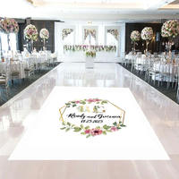 Autocollant de sol de mariage personnalisé avec monogramme, autocollant décoratif brillant, imperméable, amovible, en vinyle PVC, pour fête et événement