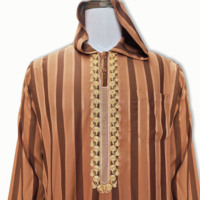 Thobe Marocain Homme Capuche Dubaï Caftan Manches Longues Robe Abaya Musulmane Personnalisable Été Hiver Taille XXL