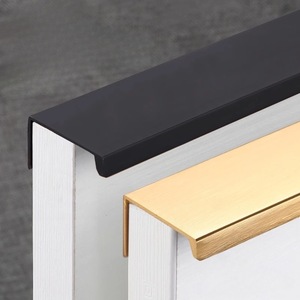 Modern Simple 1.0m <b>Black</b> Cabinet Door Wardrobe Shoe Drawer Extended Handle with Invisible No-Drill <b>Edge</b> for Living Room - Product Image 4
