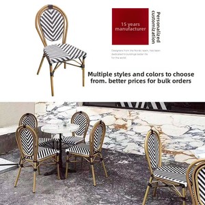 Nuevo Juego de Mesa y Sillas Plegables de Aluminio Estilo Francés para Exteriores, Juego de Tres Piezas para Jardín, Cafeterías, Tiendas de Té con Leche, Hoteles, Casas de Huéspedes - Product Image 4