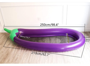ที่นอนลอยน้ำรูปมะเขือยาวสำหรับผู้ใหญ่ ทำจาก PVC ขนาด 250x110 ซม. สำหรับการพักผ่อนของเด็กและผู้ใหญ่ - Product Image 6