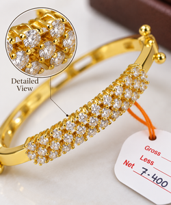 Brazalete de Oro de 24K, 7.40 Gramos, Hecho a Mano, Brazalete de Oro Elegante para Mujer, para Bodas, Joyería Tradicional India - Product Image 1