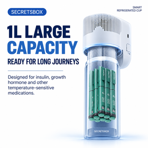 Elektrischer Insulin-Kühler, Modernes Aluminium-Design, Hohe Kapazität für 8-10 Stifte, USB-Medikamentenkühler, <span class=keywords><strong>Biogel</strong></span>-Halterung für 36-46 Stifte, Tragbare Reisetasche - Product Image 5