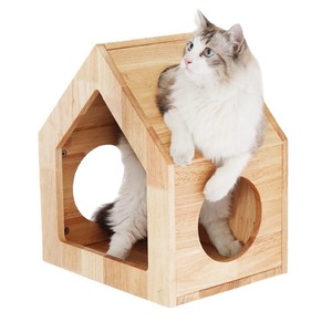 Wooden Cat <b>House</b> Wall Mounted Cat <b>Bed</b> Multifunctional Cat Furniture For Medium Cats - Product Image 5