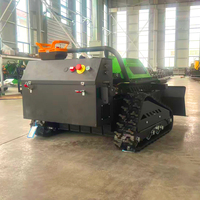 Tondeuse à gazon robotisée mini à chenilles en caoutchouc la moins chère au monde avec moteur de marque et lame à neige pour jardin